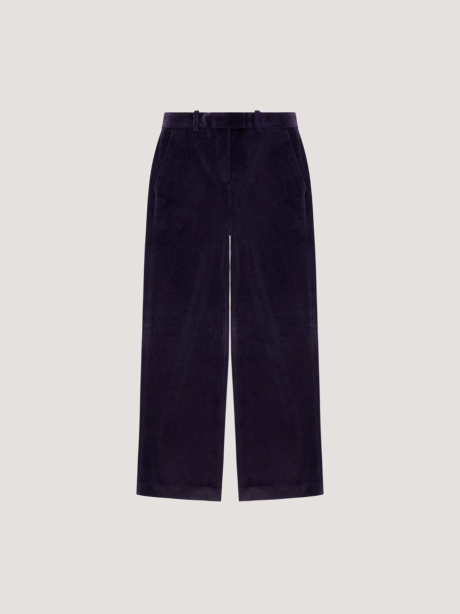 WD5-FD3626 Pantalone Wide Leg Velour Blu/Viola Woman