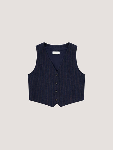 WD5-3779 Gilet Gessato Navy Woman
