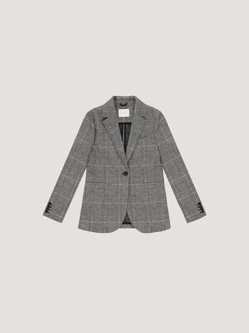 WD5-FD3693 Giacca Slim Long Prince Of Wales Nero Woman