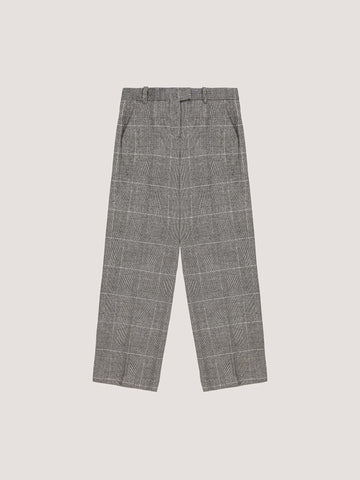 WD5-FD3694 Pantalone Masculine Prince Of Wales Nero Woman