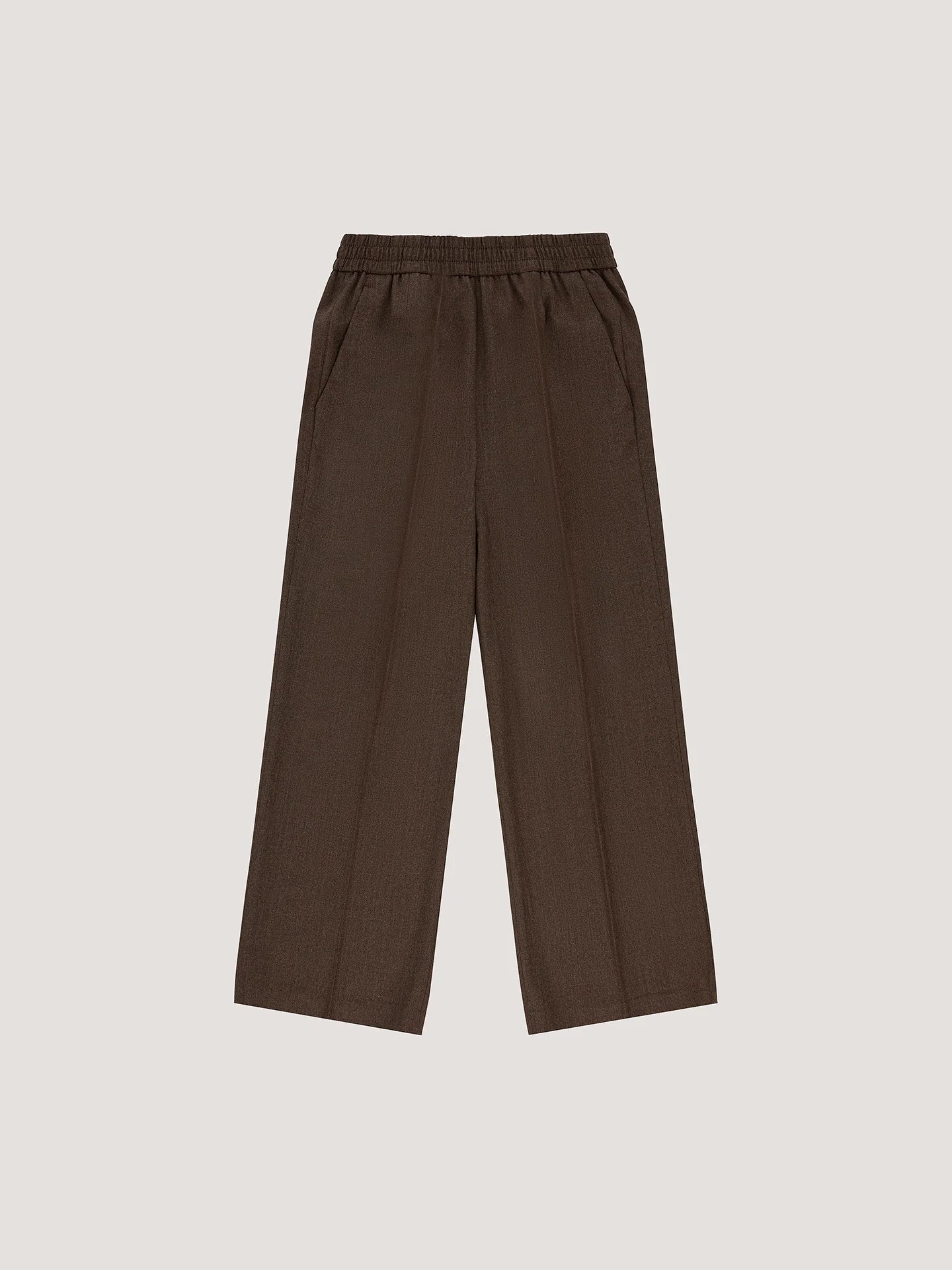 WD5-FD3773 Pantalone Wide Leg Flannel Bistretch Corteccia Melange Woman