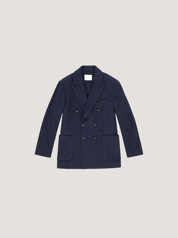 WD5-FD3777 Giacca Doppiopetto Gessato Navy Woman