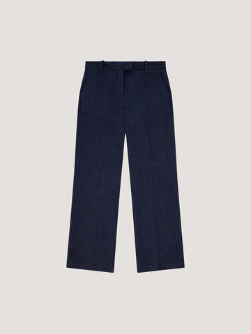 WD5-FD3778 Pantalone Gessato Navy Woman