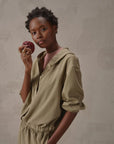 SD6-FD4019 Camicia con Cappuccio Gabardina Oliva
