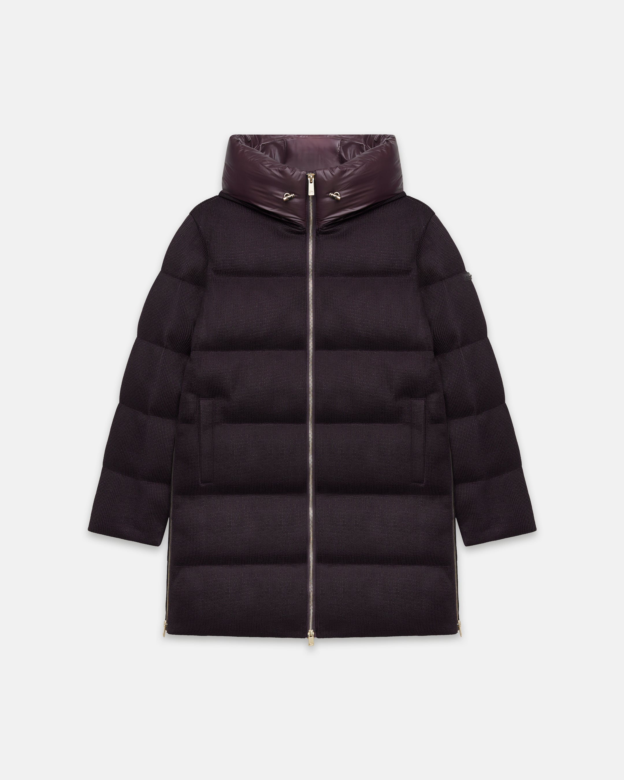 DW5-FLOOR Piumino Lungo Tricotech Aubergine Woman