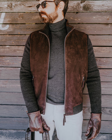 UW5-FRANCIS KNIT Giubbotto Suede E Maglia Moka/Antracite Man