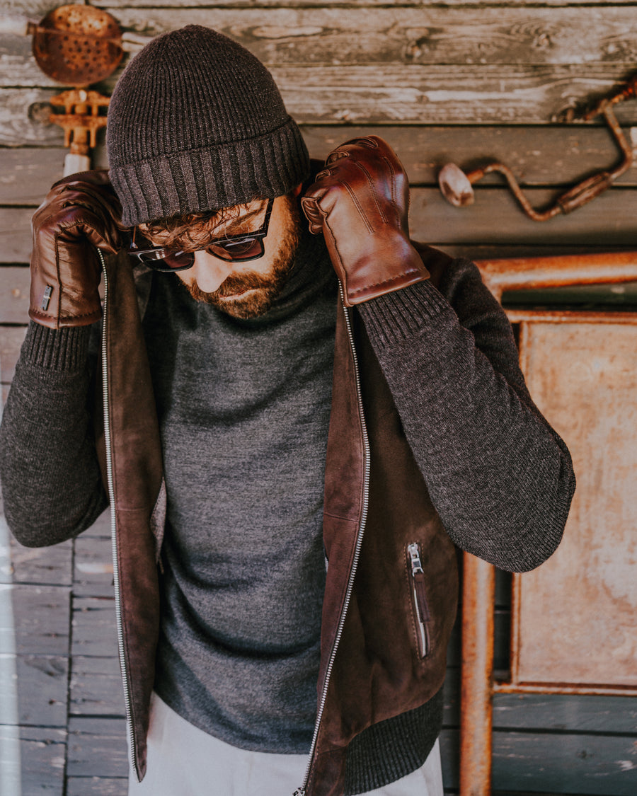 UW5-FRANCIS KNIT Giubbotto Suede E Maglia Moka/Antracite Man