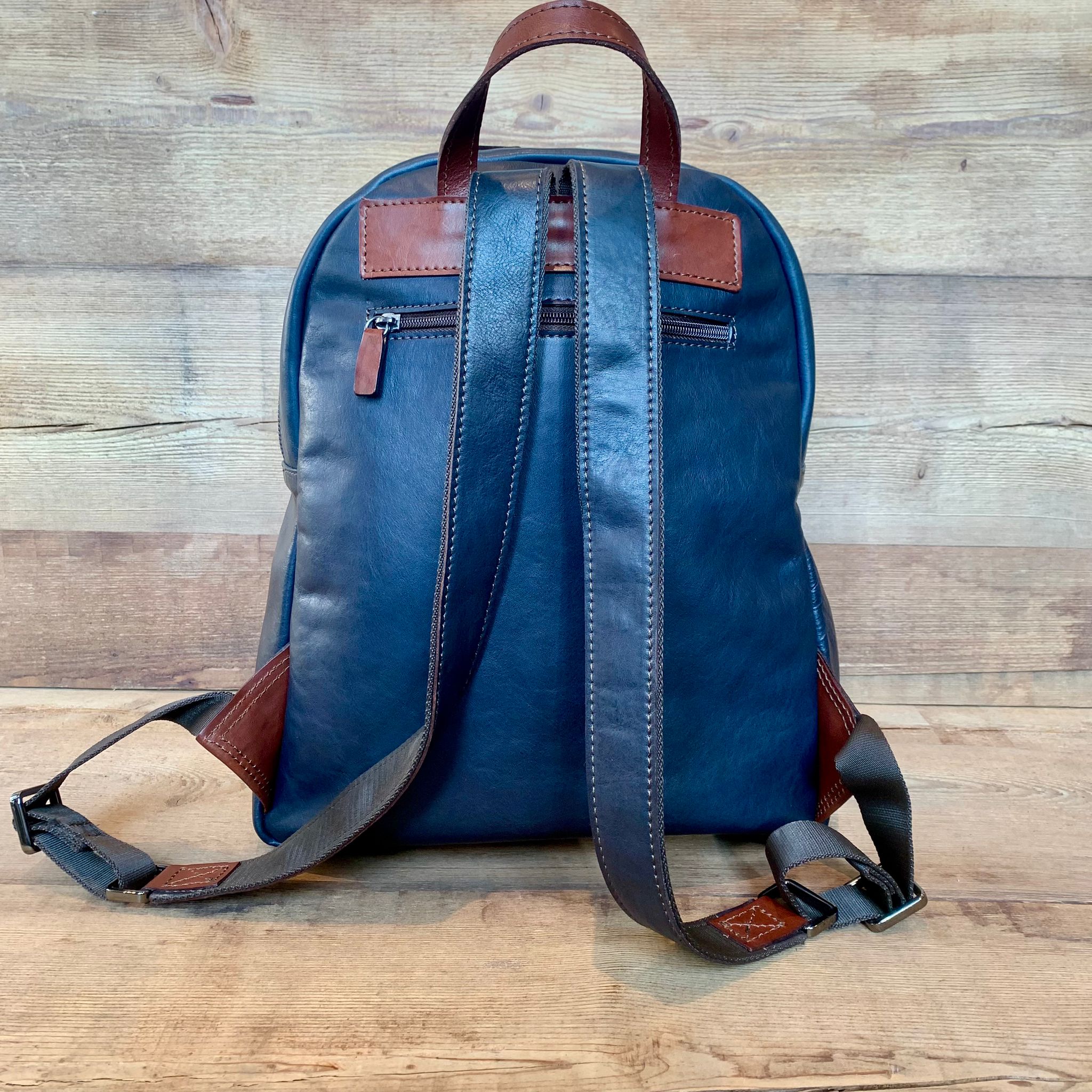 523 Zaino Business Pelle Vegetale Blue