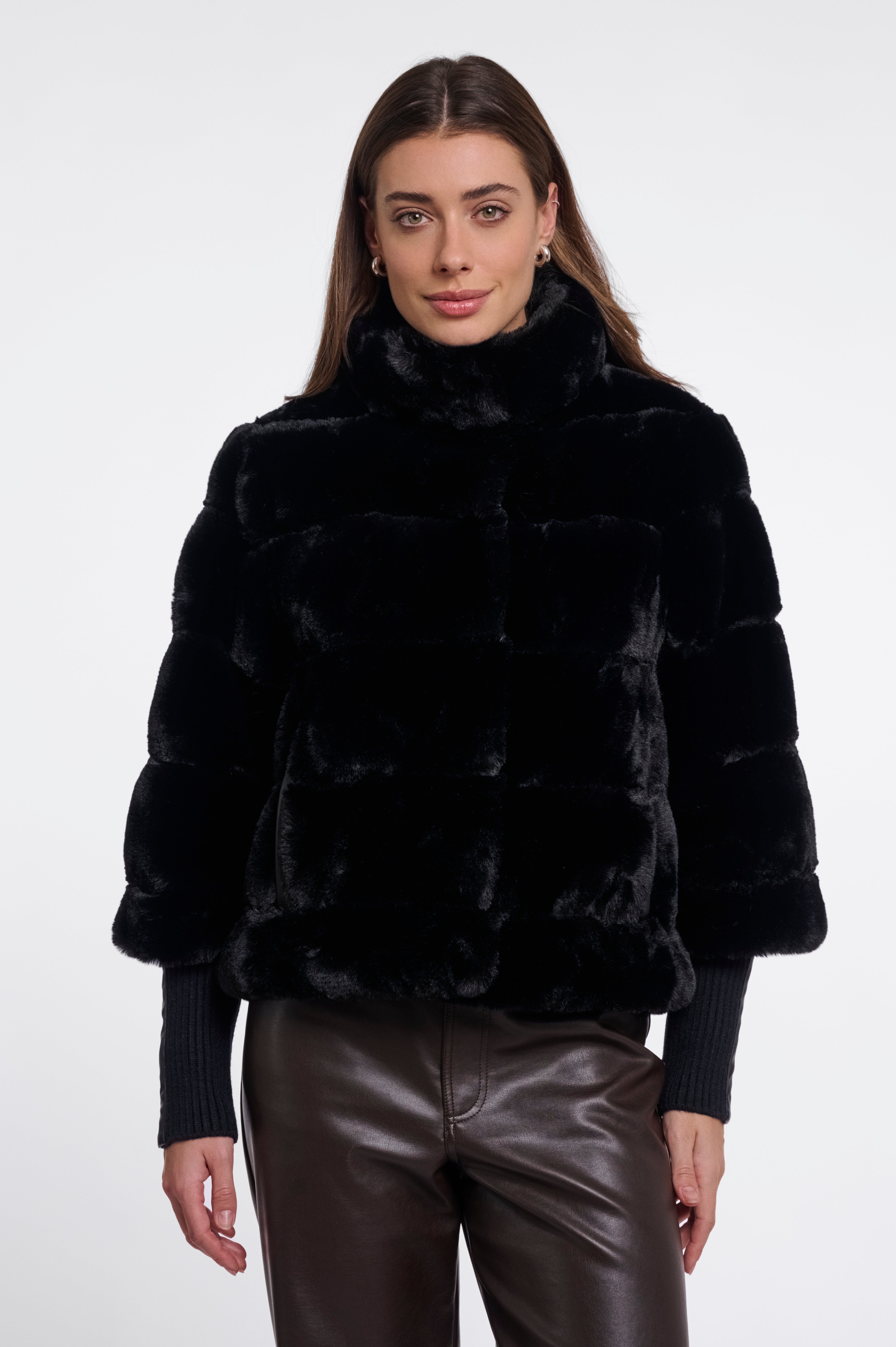 W6-FELINE Giacca Ecopelliccia Black
