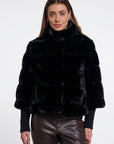W6-FELINE Giacca Ecopelliccia Black