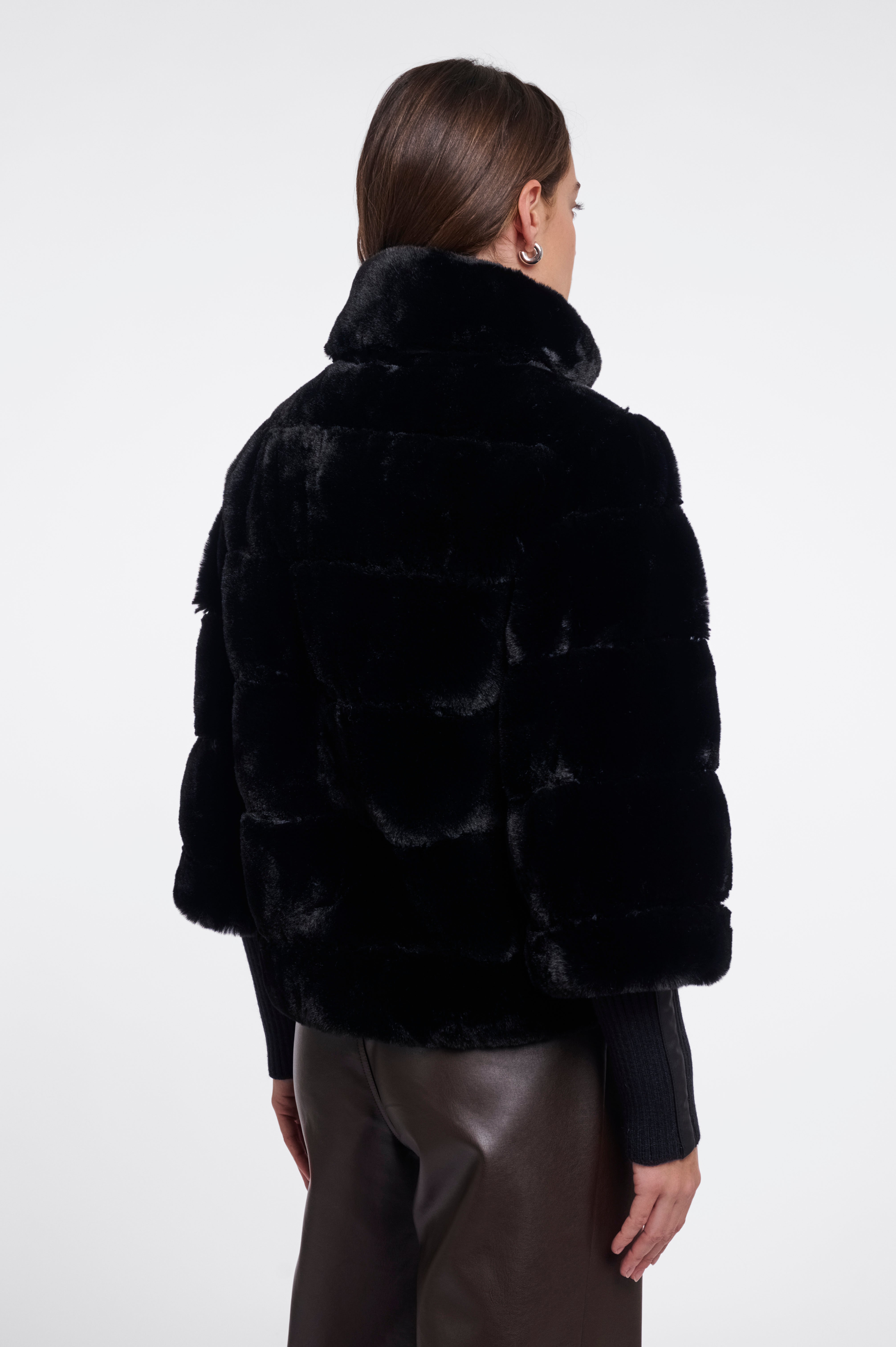 W6-FELINE Giacca Ecopelliccia Black