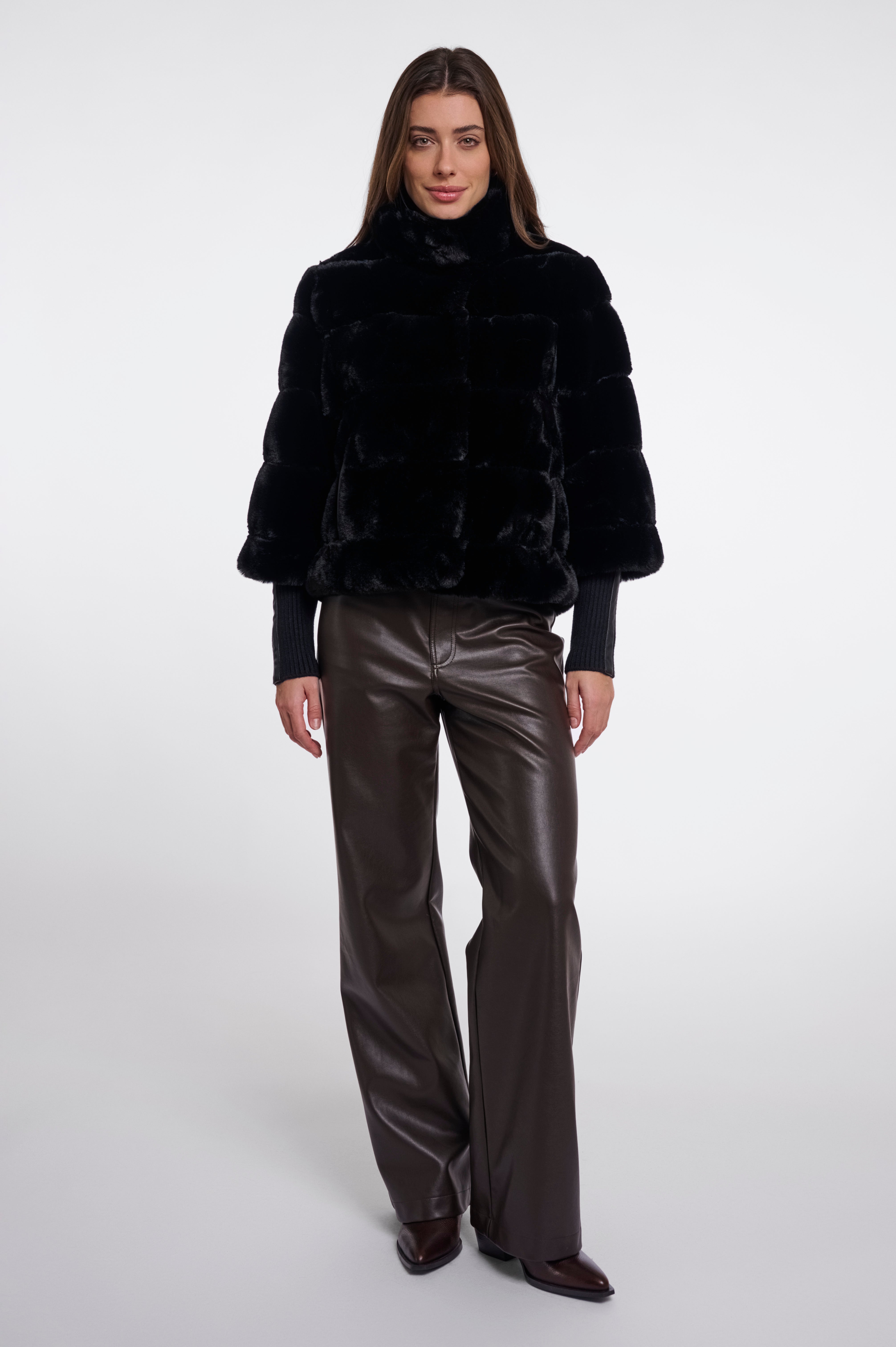 W6-FELINE Giacca Ecopelliccia Black