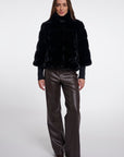 W6-FELINE Giacca Ecopelliccia Black