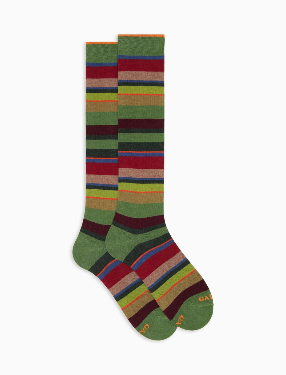 UW-3413 Calze Lunghe Righe Prato/Oliva Man