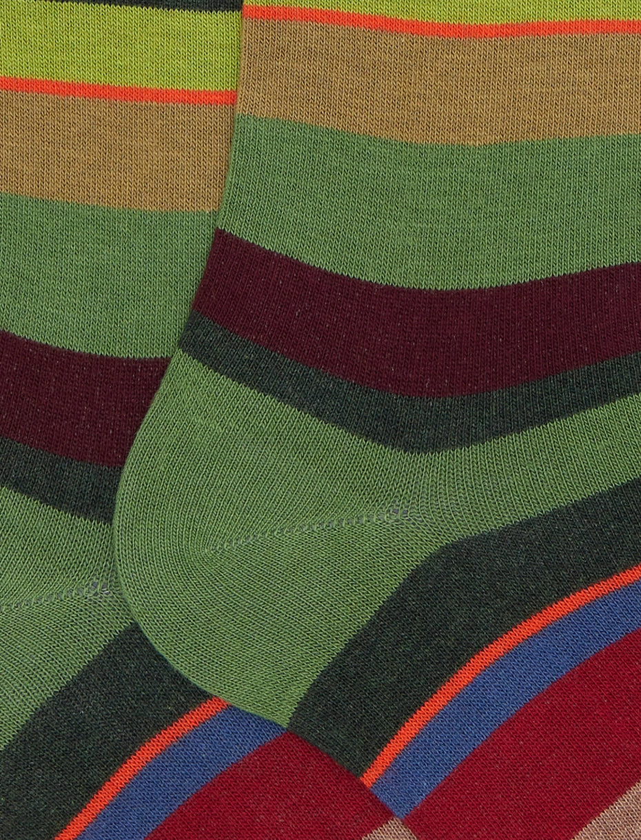 UW-3413 Calze Lunghe Righe Prato/Oliva Man