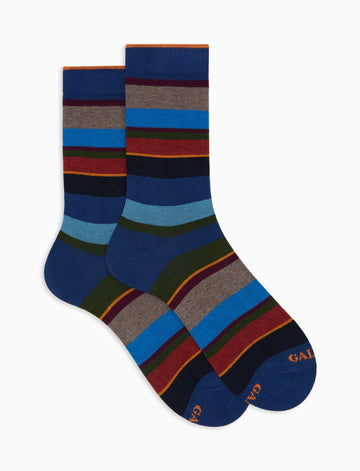 UW-3415 Calze Corte Righe Abisso/Zafferano Man