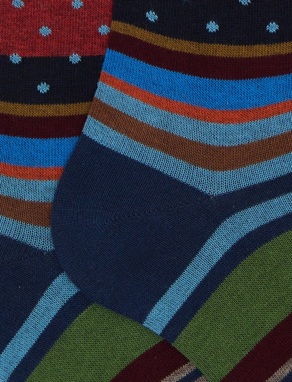 UW-2393 Calze Lunghe Fantasia Mix Royal/Niagara Man