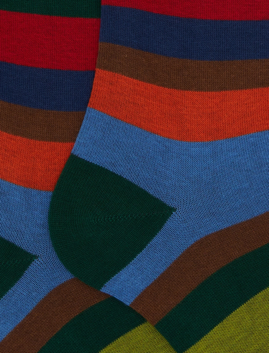 Calze Lunghe Righe Eucalipto/Rame Man