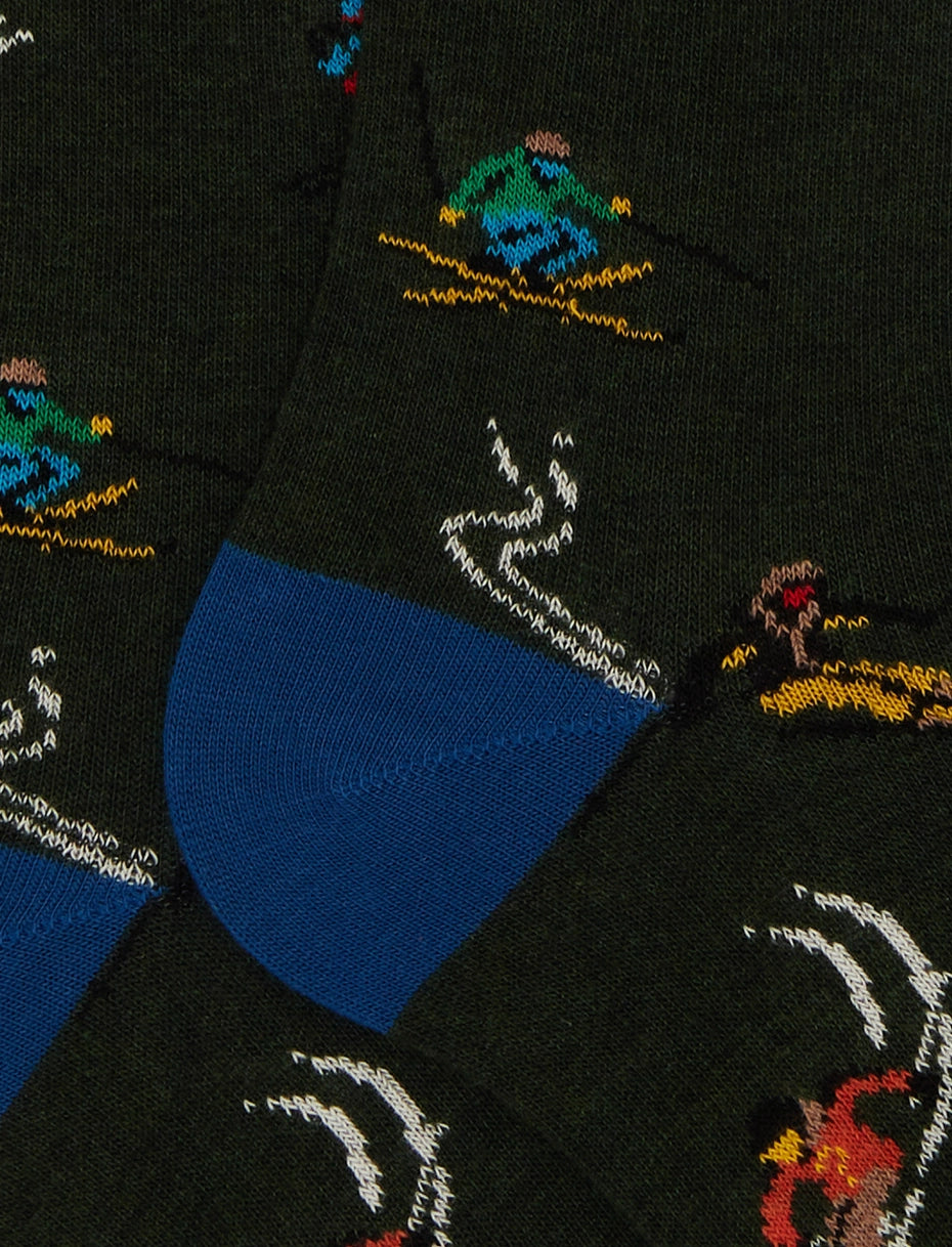 Calze Lunghe Fantasia Sciatori Foresta Man