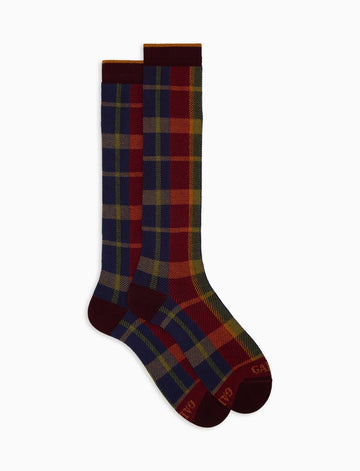 UW-6445 Calze Lunghe Fantasia Tartan Bietola Man