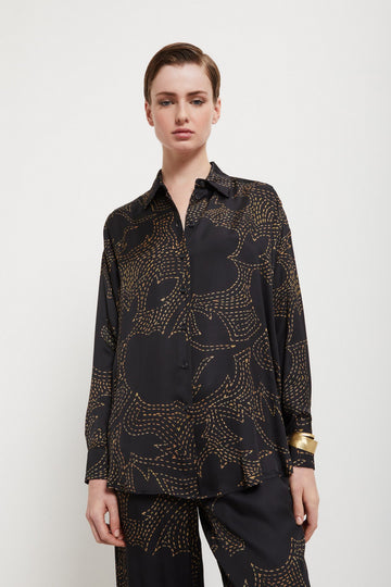 W5-DC5180 Camicia Over Nero