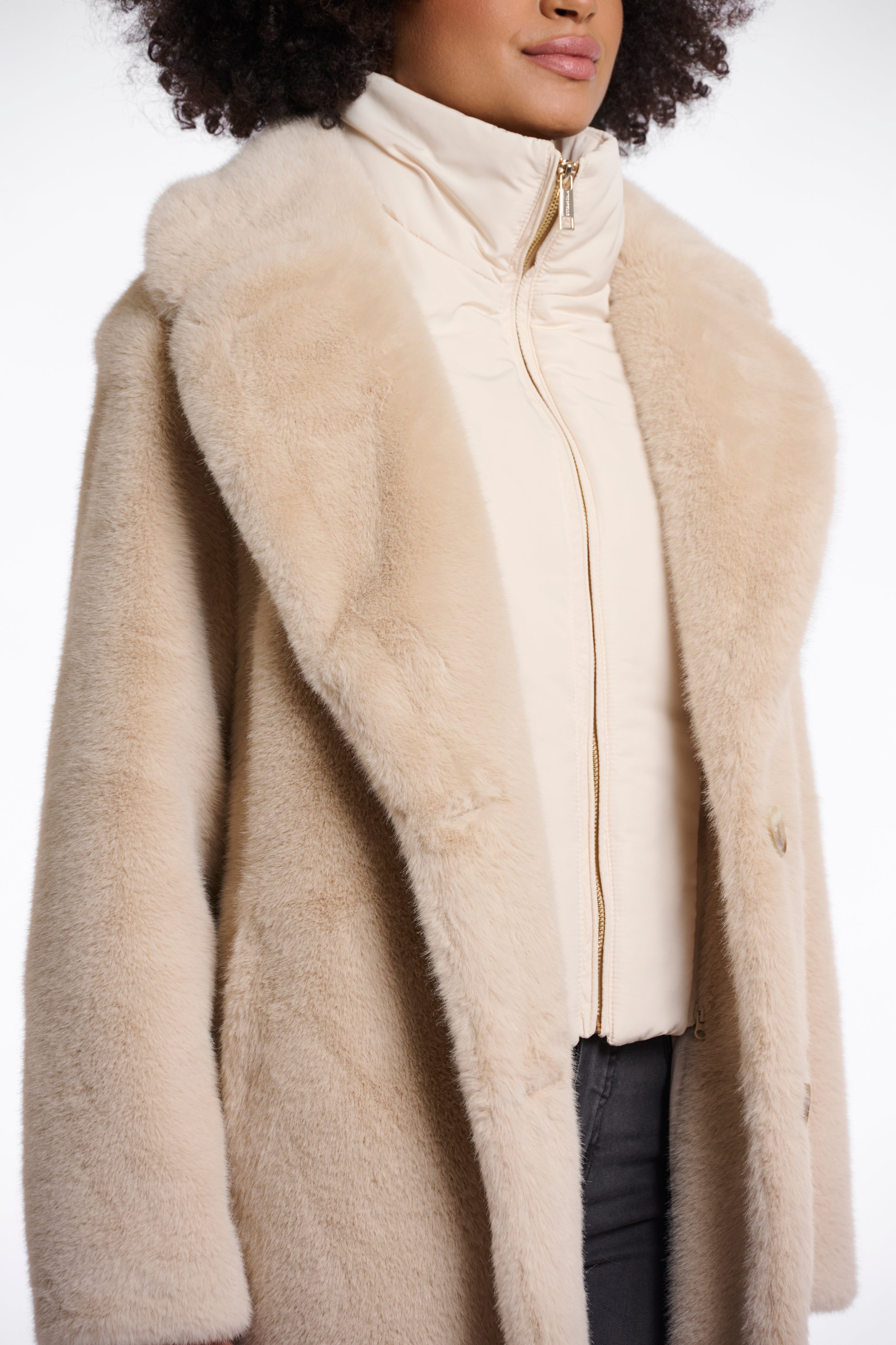 W5-GEESJE Coat Fur Light Oat
