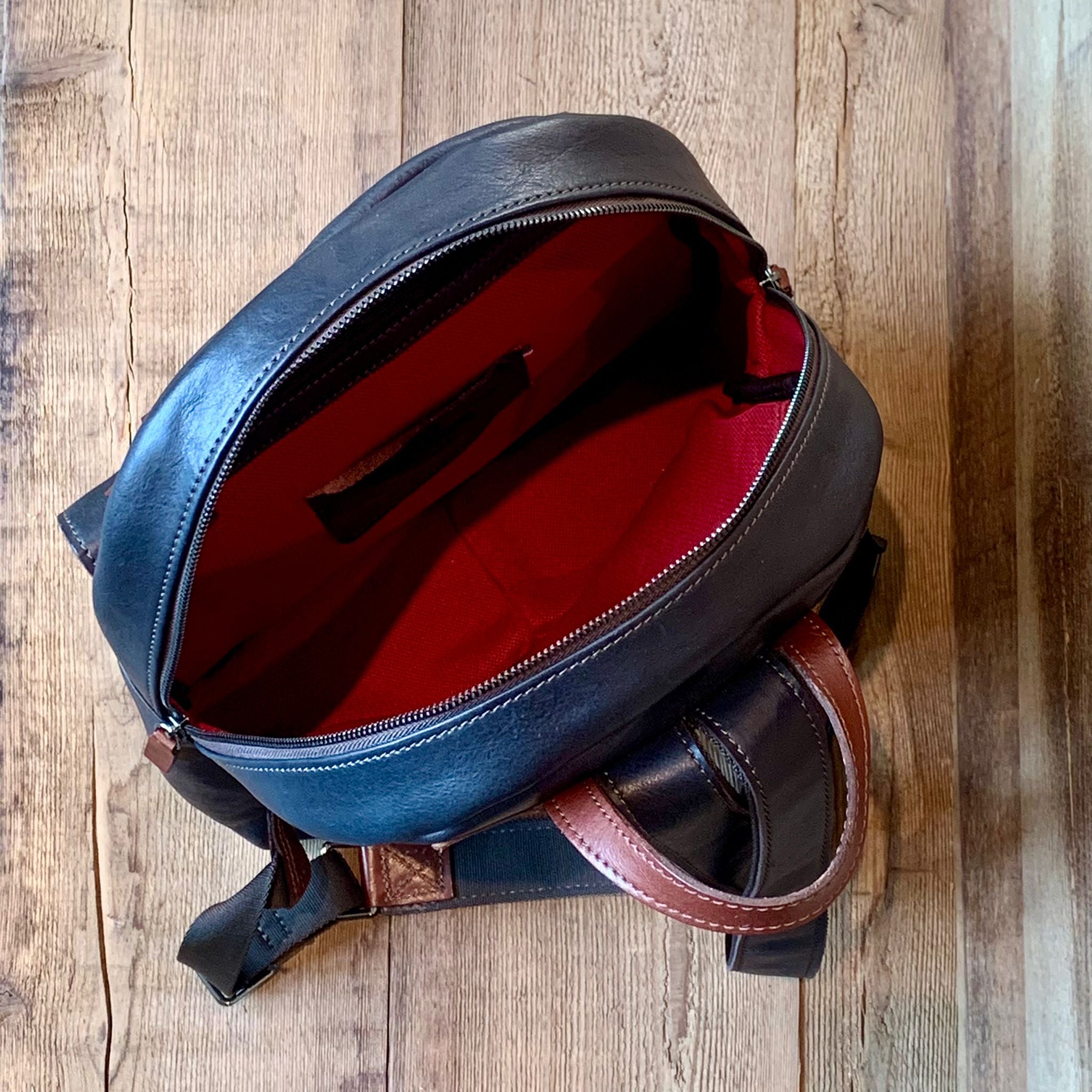 523 Zaino Business Pelle Vegetale Blue