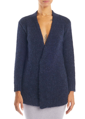 W4-53057 Cardigan in Lurex Blu