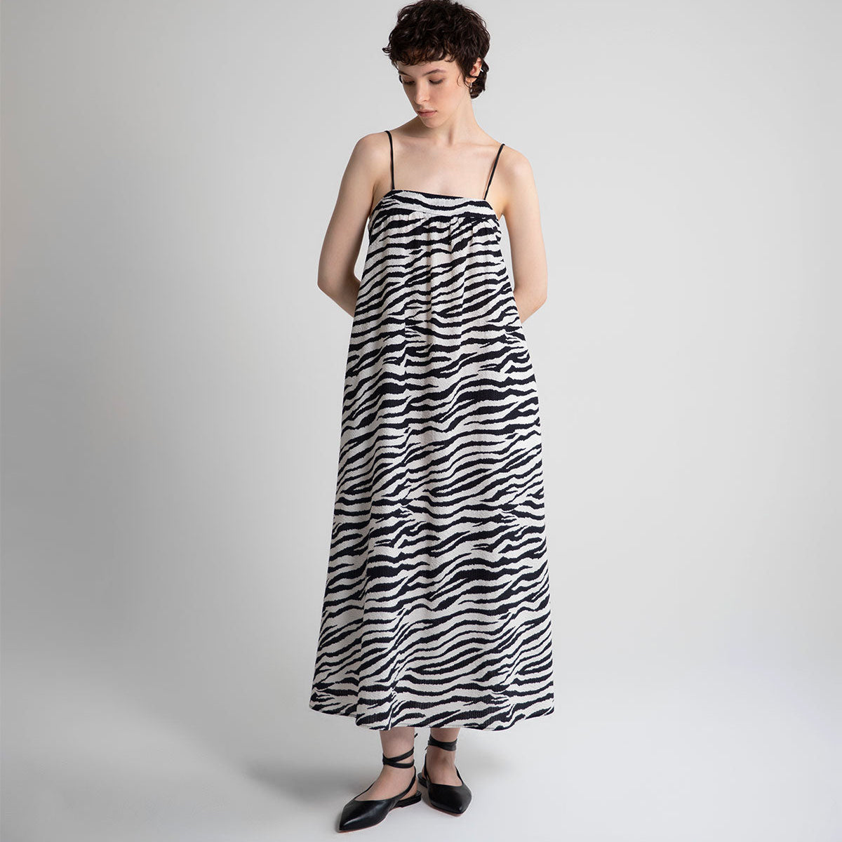 S5-HERMITAGE Abito Animalier Burro Nero