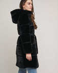 W4-HARVARD Coat Hood Fur Black