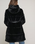 W4-HARVARD Coat Hood Fur Black