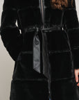 W4-HARVARD Coat Hood Fur Black