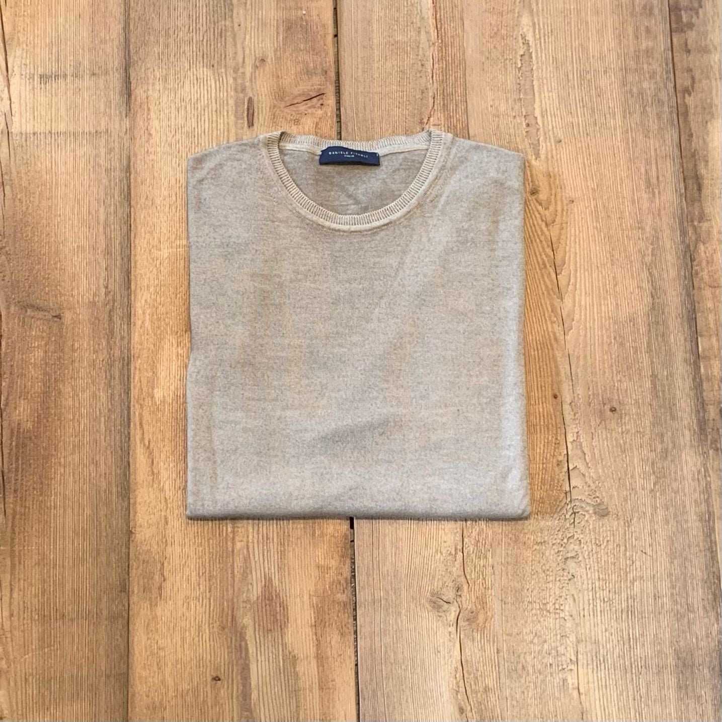 W2-0002 Maglia Lana Girocollo Beige30 Man