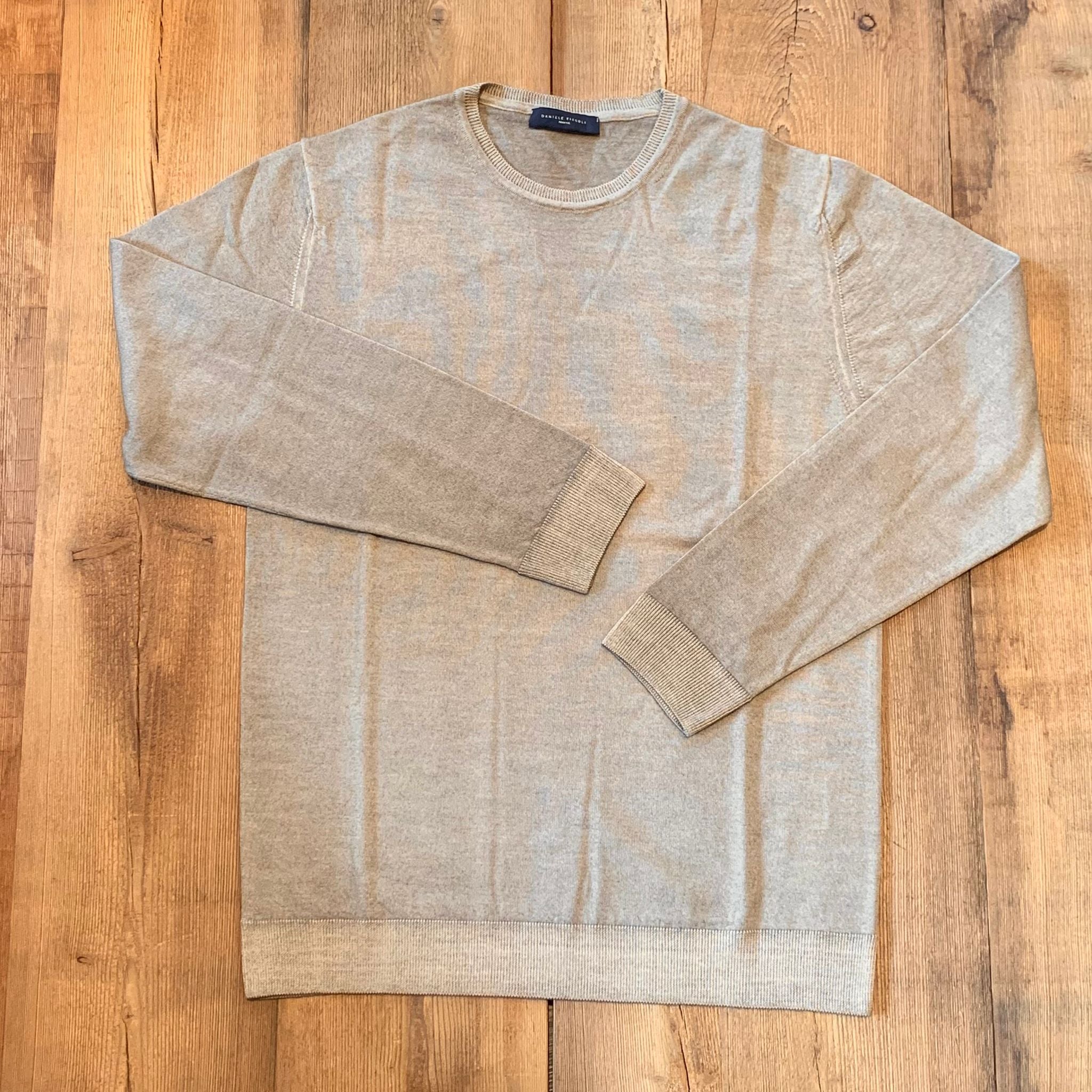 W2-0002 Maglia Lana Girocollo Beige30 Man