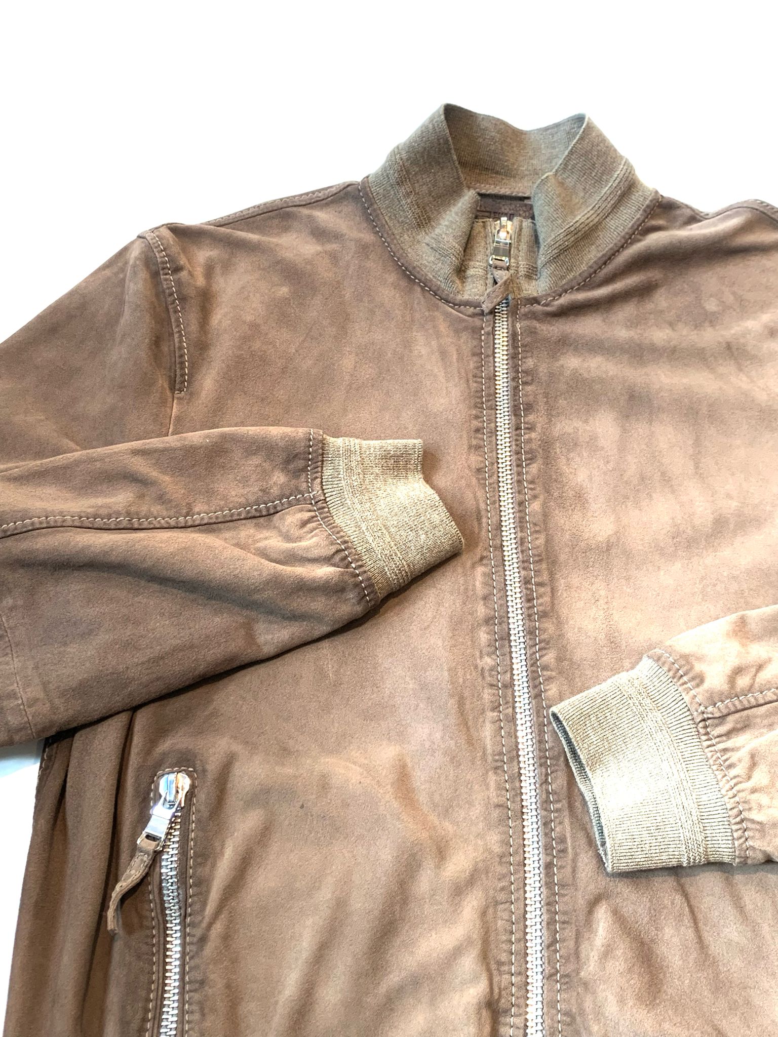 US4-QUENTIN Giubbotto Pelle Scamosciata Stone Man