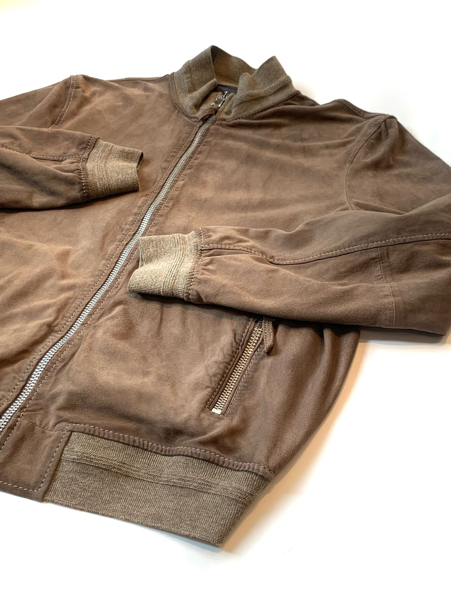 US4-QUENTIN Giubbotto Pelle Scamosciata Stone Man