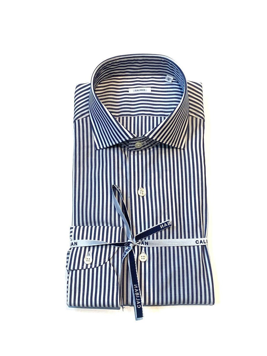 S4-AD0CIR Camicia Regular Righe Bianco/Blu Man