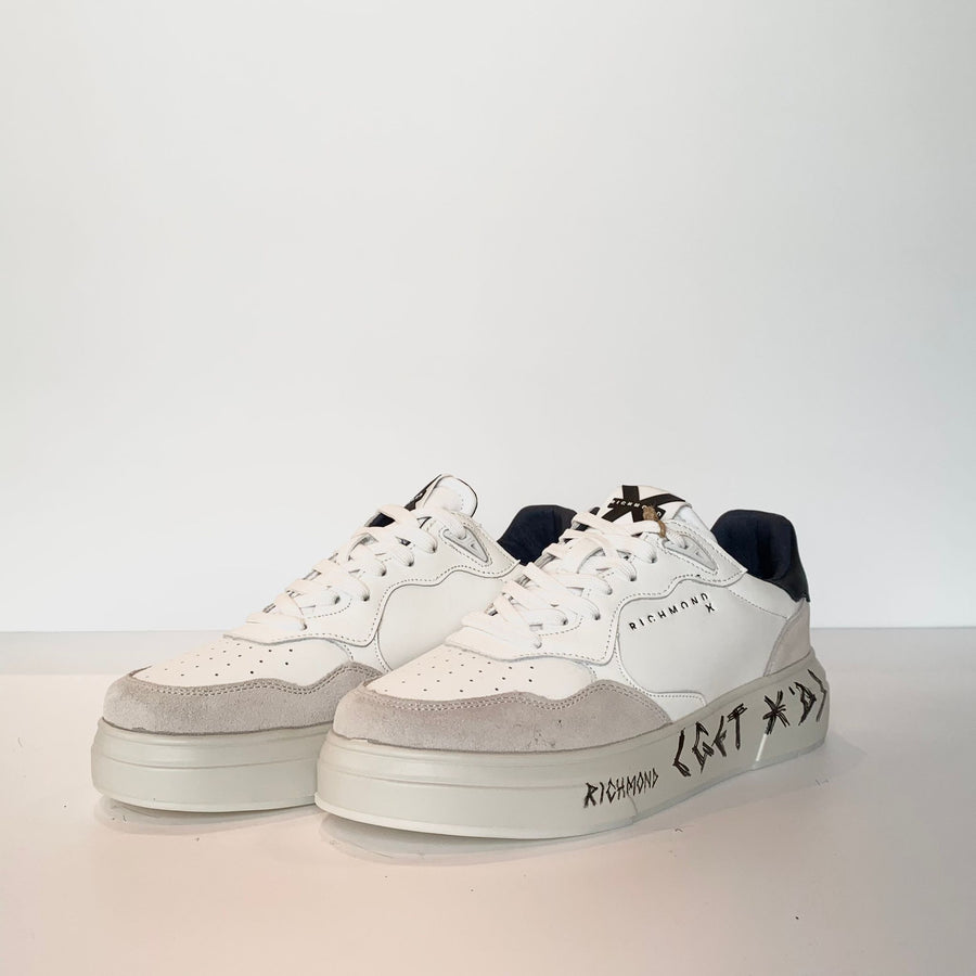 US4-22210 Sneakers Retro Tennis White/Navy Man