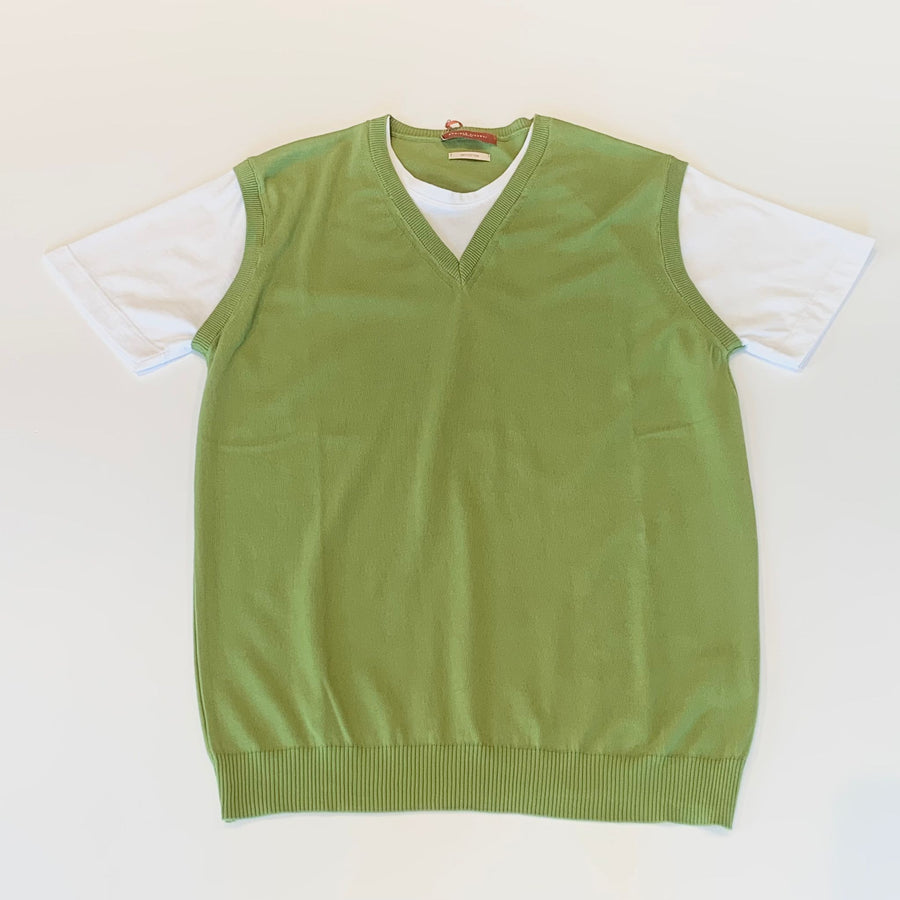 S4-0576 Gilet V con T-Shirt Pistacchio Man