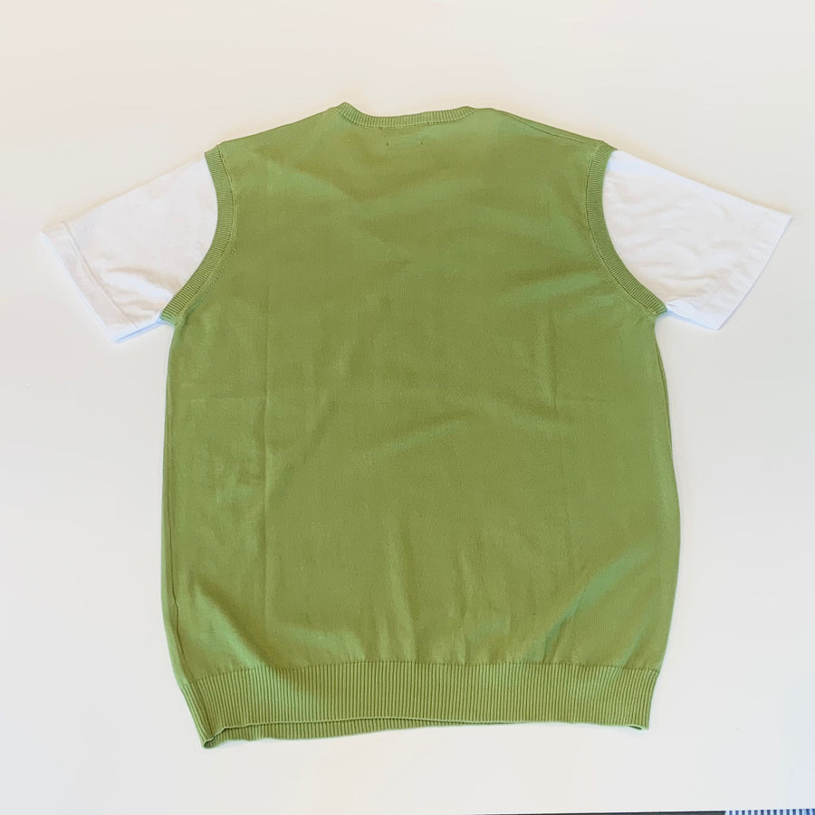 S4-0576 Gilet V con T-Shirt Pistacchio Man