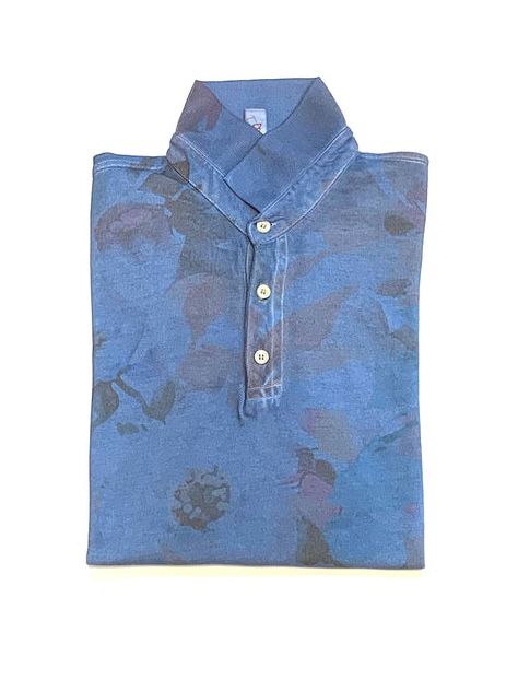 S4-PRESS Polo Stampa All Over Print57 Denim Man