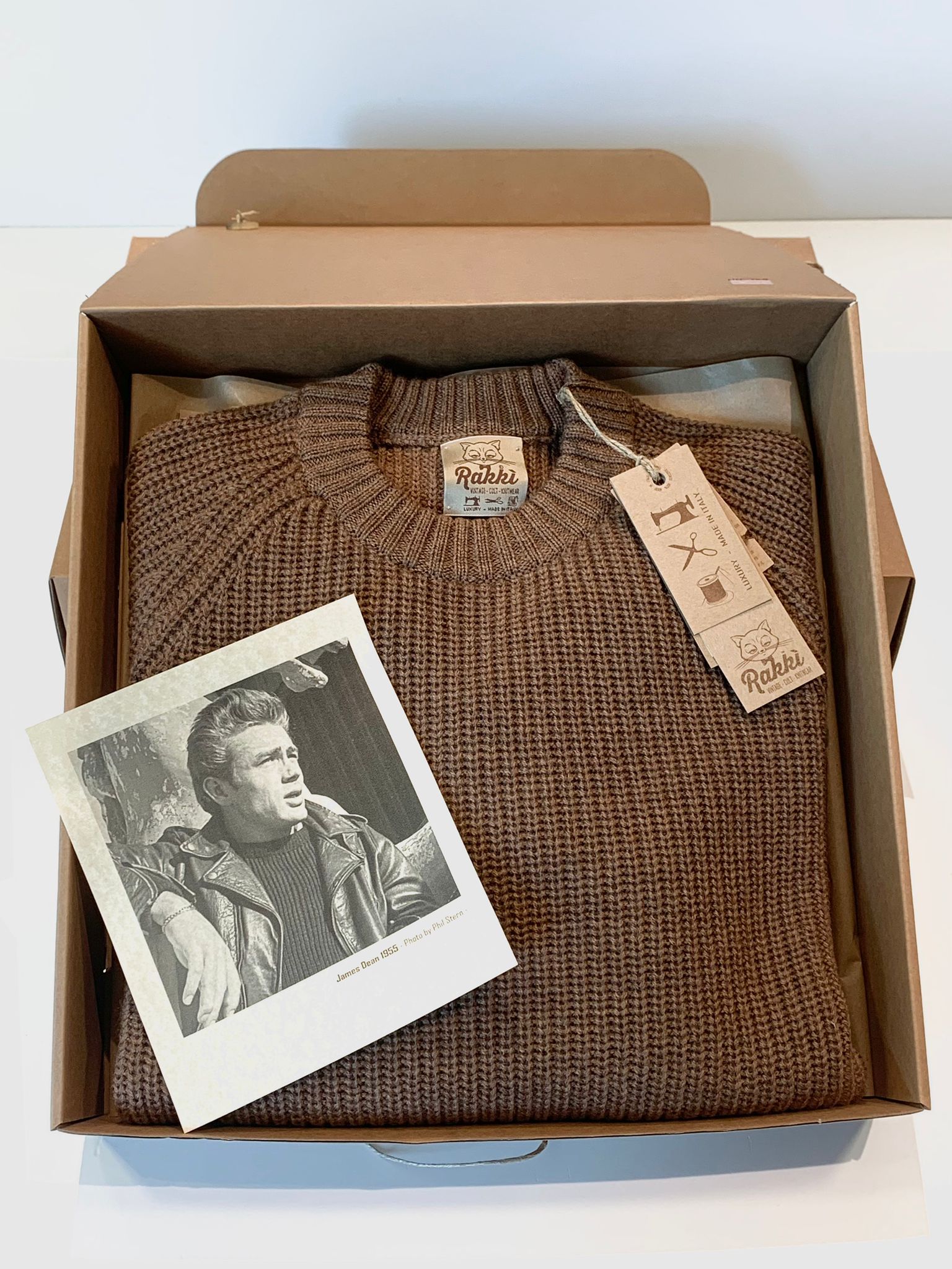 UW4-REBEL Maglia JAMES DEAN Gircollo Tabacco Man