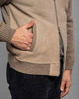 UW4-THAMES KNIT Giubbotto Suede e Maglia Beige Man