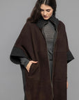 DW4-TAIPEI KNIT Giacca Over Suede Dark Brown Woman