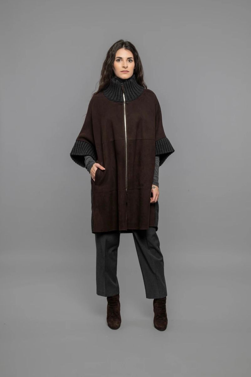 DW4-TAIPEI KNIT Giacca Over Suede Dark Brown Woman