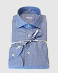 W4-QI0CUR Camicia Regular Microfantasia Azzurra Man