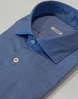 W4-QI0CUR Camicia Regular Microfantasia Azzurra Man