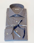 W4-AD3CUN Camicia Regular Righe Marrone/Blu Man