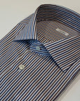 W4-AD3CUN Camicia Regular Righe Marrone/Blu Man