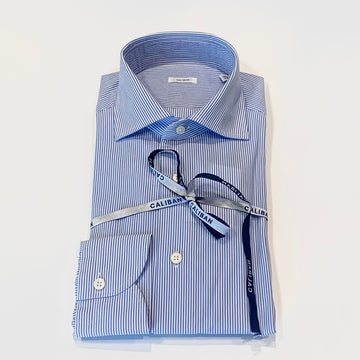 W4-AD0CUN Camicia Regular Righe Bianco/Azzurro Man